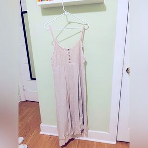 Free People Spring Khaki Linen Dress. Size XS (fits small to medium). New w/ tag